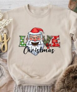 Love Christmas Funny Santa Clause Face Sweatshirt Lovely Unique Xmas Gift