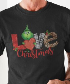 Love Christmas Shirt Cute Grinch With Heart Love Christmas Shirt Cute Grinch With Heart