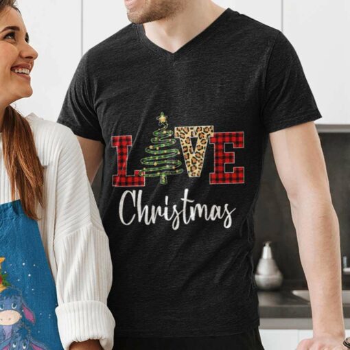 Love Leopard Tree Christmas T-shirt