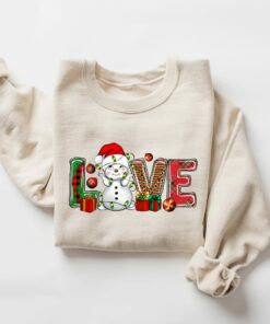 Love Snowman Christmas Lights Cute Sweatshirt