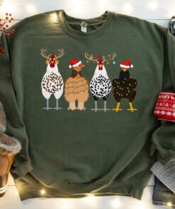 Lovely Chicken Christmas Lights Farm Animal Sweatshirt Unique Xmas Gift Lovely Chicken Christmas Lights Farm Animal Sweatshirt Unique Xmas Gift