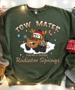 Lovely Tow Mater Radiator Springs Christmas Cars Sweatshirt Disneyland Unique Xmas Gift Lovely Tow Mater Radiator Springs Christmas Cars Sweatshirt Disneyland Unique Xmas Gift