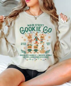 Main Street Cookie Co Mickey Minnie Daisy Donald Gingerbread Xmas Sweatshirt