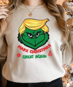 Make Christmas Great Again Trump Christmas Yellow Hair Grinchmas Jolly Holiday Sweatshirt Unique Gift For Republican