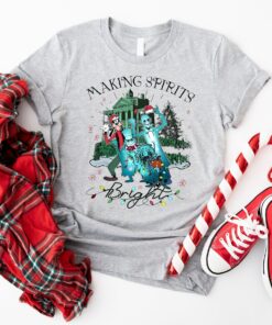 Making Spirits Bright Disneyland Hitchhiking Ghosts Haunted Mansion Christmas Sweatshirt Unique Xmas Gift