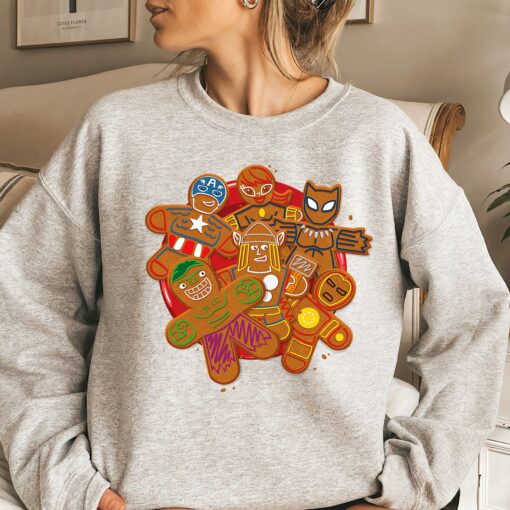 Marvel Avengers Gingerbread Cookie Plate Holiday Cool Sweatshirt Unique Xmas Gift