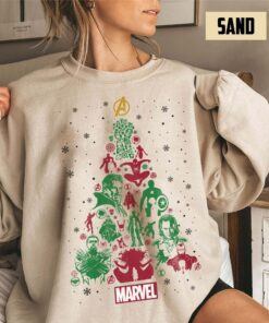 Marvel Avengers Superhero Christmas Tree Comics Sweater