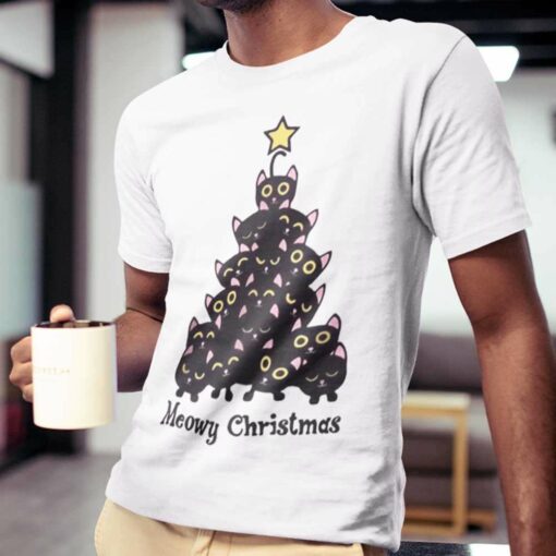 Meowy Christmas Cat Tree T-shirt