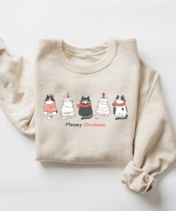 Meowy Christmas Sweatshirt Lovely Unique Xmas Gift