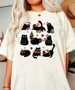 Meowy Cute Christmas Black Cat Sweatshirt Trendy Unique Xmas Gift