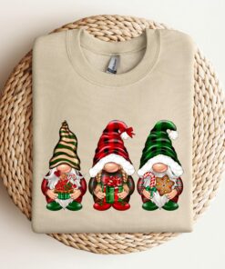 Merry Christmas Buffalo Plaid Gnomes Sweatshirt Cute Xmas Gift