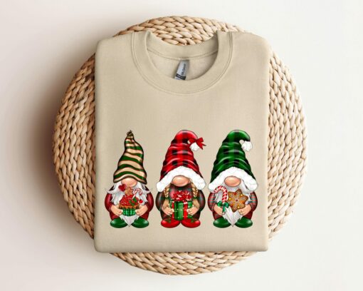 Merry Christmas Buffalo Plaid Gnomes Sweatshirt Cute Xmas Gift