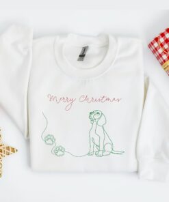 Merry Christmas Cute Dog Footprints Sweatshirt Lovely Unique Xmas Gift