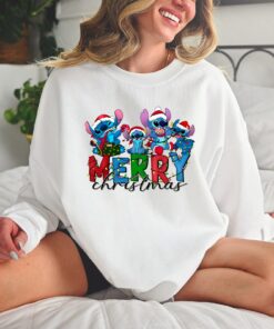Merry Christmas Cute Naughty Stitch Xmas Sweatshirt