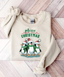 Merry Christmas Cute Penguin Sweatshirt Funny Unique Xmas Gift