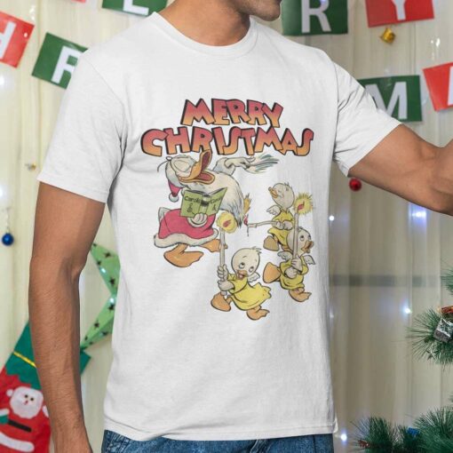 Merry Christmas Donald Duck Huey, Dewey, Louie Carol Song Christmas T-shirt Disney