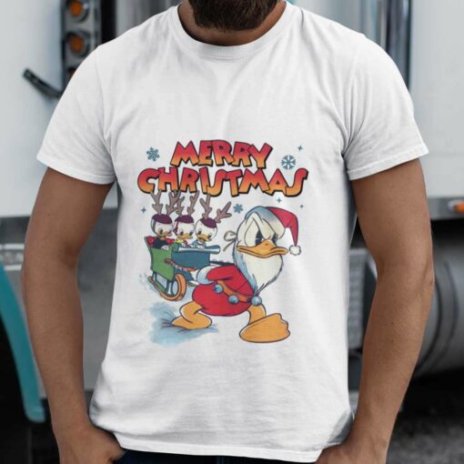 Merry Christmas Donald Duck Santa, Huey, Dewey, and Louie Christmas T-shirt