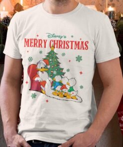 Merry Christmas Donald Duck Santa Huey, Dewey, and Louie Christmas T-shirt Disney