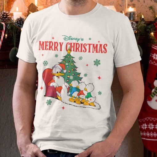 Merry Christmas Donald Duck Santa Huey, Dewey, and Louie Christmas T-shirt Disney