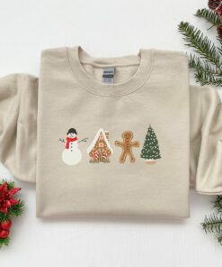 Merry Christmas Gingerbread Cookie Snowman Sweatshirt Humor Unique Xmas Gift