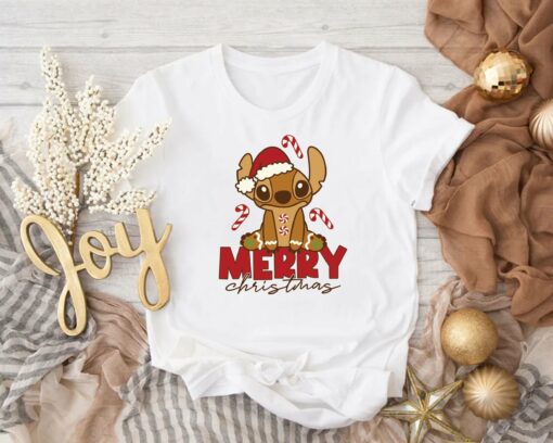 Merry Christmas Gingerbread Cookies Cute Stitch Xmas Sweatshirt