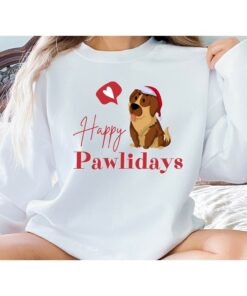 Merry Christmas Happy Pawlidays Sweatshirt Cute Dog Sweatshirt Lovely Unique Xmas Gift