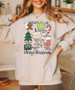 Merry Christmas Holiday Season Cute Doodles Sweatshirt