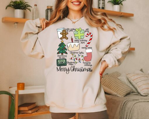 Merry Christmas Holiday Season Cute Doodles Sweatshirt