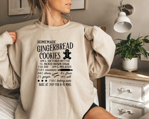 Merry Christmas Homemade Gingerbread Cookies Delicious Recipe Sweatshirt Cozy Unique Xmas Gift