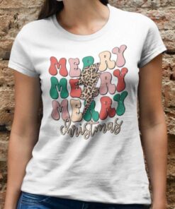Merry Christmas Leopard Bolt T-Shirt