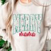 Merry Christmas MaMa Bling Cute Sweatshirt Trendy Unique Xmas Gift