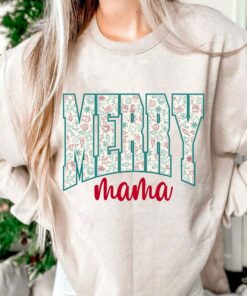 Merry Christmas MaMa Bling Cute Sweatshirt Trendy Unique Xmas Gift