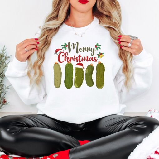 Merry Christmas Pickle Sweatshirt Lovely Unique Xmas Gift