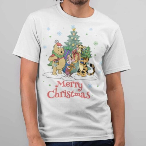 Merry Christmas Pooh And Friends T-shirt