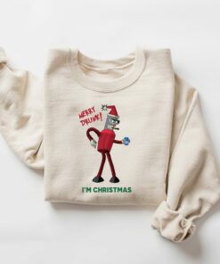 Merry Drunk I’m Christmas Robot Santa Sweatshirt Cute Unique Xmas Gift