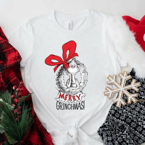 Merry Grinchmas Wreath T-Shirt The Grinch