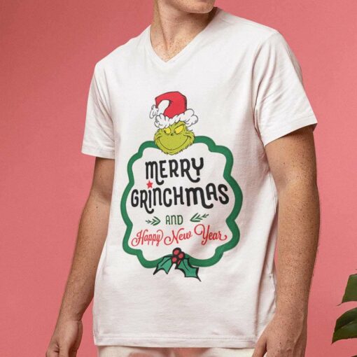 Merry Grinchmas and Happy New Year Christmas T-Shirt The Grinch