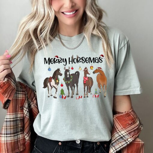 Merry Horsemas Christmas Horse Comfort Colors Sweatshirt Lovely Unique Xmas Gift