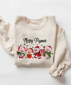 Merry Pigmas Christmas Pink Pig Sweatshirt