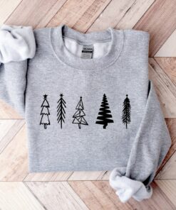 Merry Xmas Cute Christmas Trees Sweatshirt Trendy Unique Holiday Gift