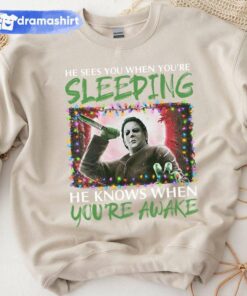 Michael Myers Sees You When You’re Sleeping Christmas Sweatshirt Halloween