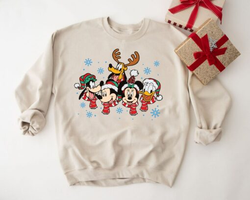 Mickey And Friends Bling Snowflake DisneyWorld Magic Kingdom Christmas Sweatshirt