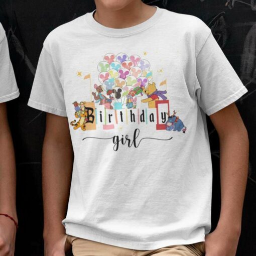 Mickey Balloon Birthday Girl Birthday Christmas T-shirt Winnie The Pooh