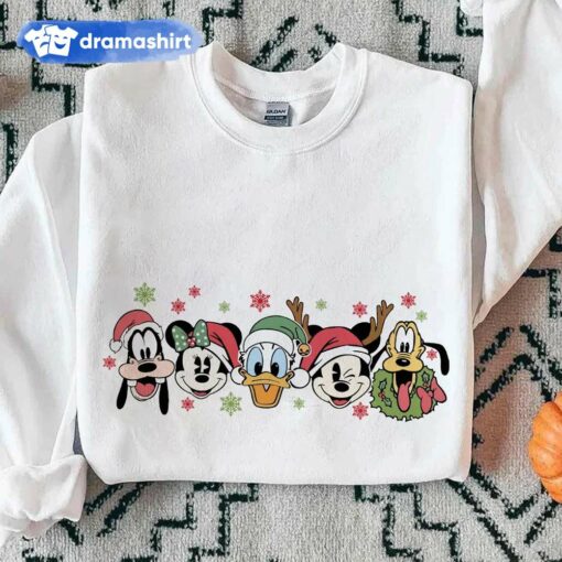 Mickey Minnie Goofy Donald Duck Pluto Christmas Sweatshirt Disney