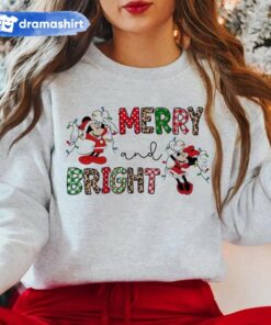 Mickey Minnie Merry and Bright Christmas Sweatshirt Disney