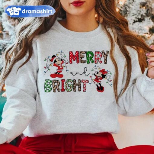 Mickey Minnie Merry and Bright Christmas Sweatshirt Disney