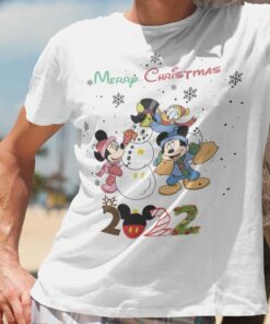 Mickey Minnie Mouse Donald Duck Merry Christmas 2022 T-shirt