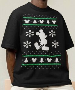 Mickey Mouse Holiday Sweater Print Christmas T-Shirt Disney Mickey Mouse Holiday Sweater Print Christmas T-Shirt Disney