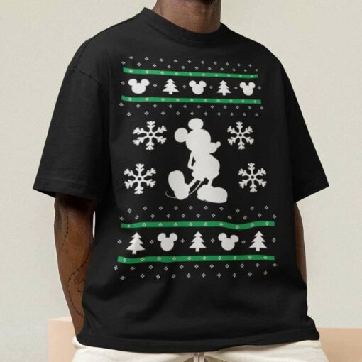 Mickey Mouse Holiday Sweater Print Christmas T-Shirt Disney