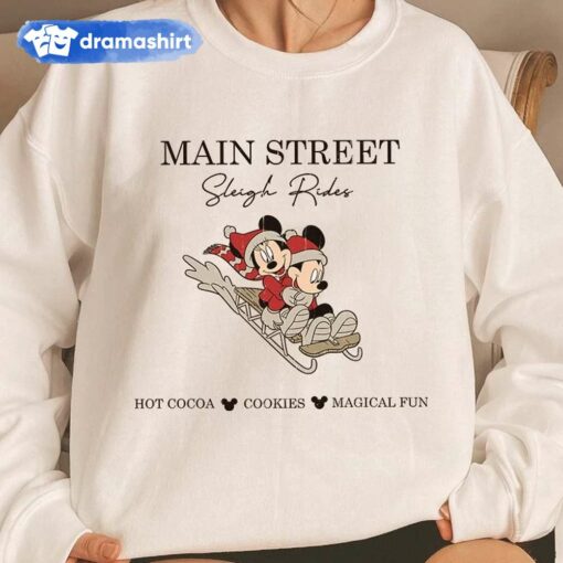 Mickey and Minnie Main Street Sleigh Rides Sweatshirt Disney